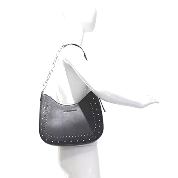 FRENCH CONNECTION  Elena Moon Shape Shoulder Bag Black NWT - Picture 2 of 6